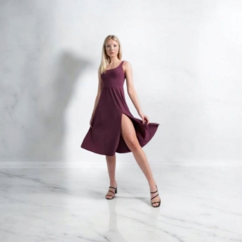 HALARA 3X Padded backless twisted slit midi dress  casual wear NWT